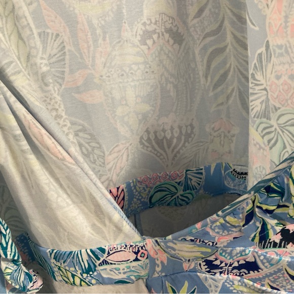 Lilly Pulitzer Dress Jessalynne Wrap Romper Blue Peri Lapis Lanterns Medium - Picture 14 of 16